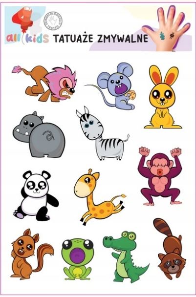 Tatuaże Zmywalne Dla Dzieci Wesołe Zwierzątka Panda