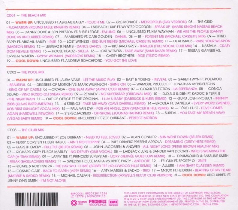 Varios ‎– Pacha Ibiza Workout Mix Various ‎– 3×CD Compilation Dança