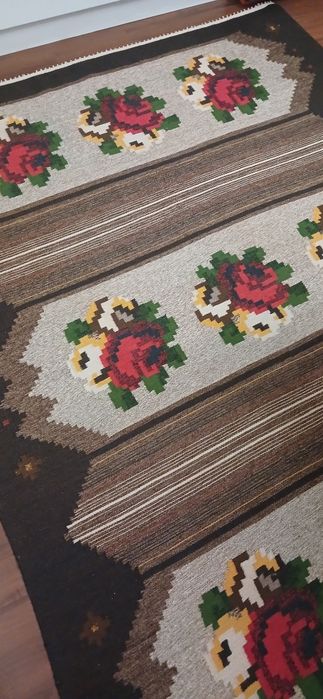Шерстяной ковер ручной работы 1,6х2,7м. Винтаж!