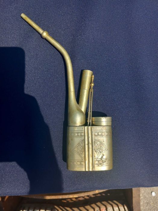 19th C. Chinese Qing Dynasty Brass Opium Water Pipe