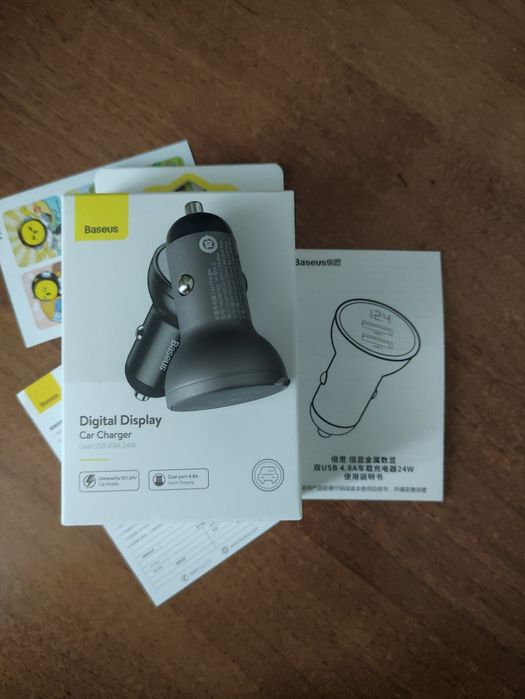 Автомобільна зарядка  Baseus USB 4.8A 24w+ вольтметр