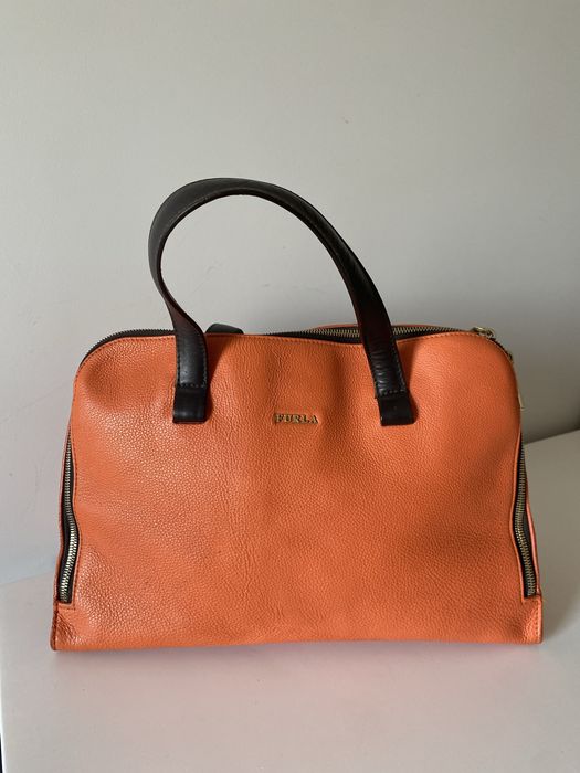 Mala  FURLA  castanho e laranja