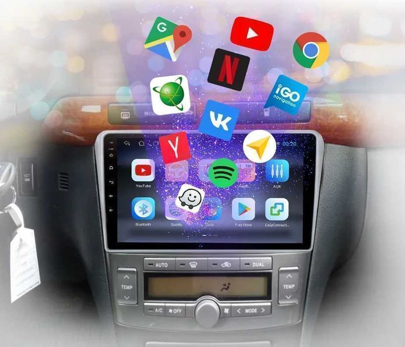 Toyota Avensis T25 – Radio Android 15 9” CarPlay Android Auto GPS Nawigacja Stacja Multimedialna WiFi Bluetooth PL 1GB/16GB