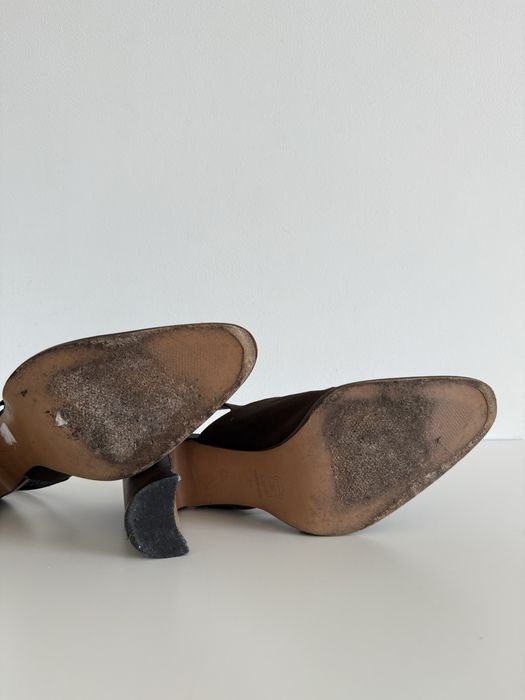 Vintage Lara Manni Leather Heels - buty ze skóry