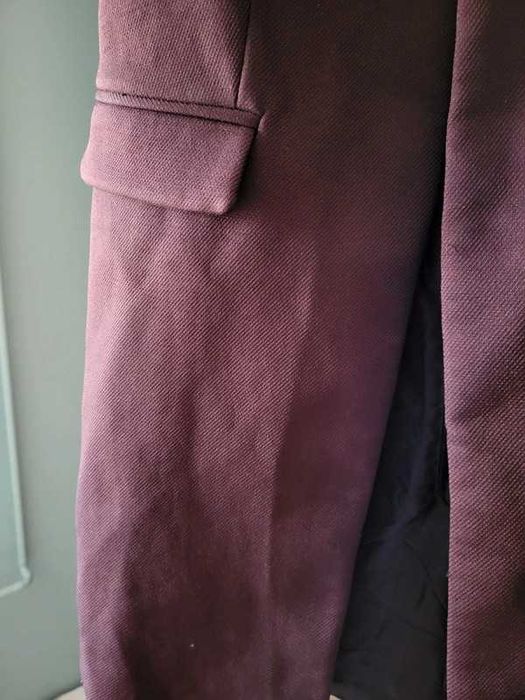 Elegancka długa bordowa kamizelka - Zara basic - r. XS