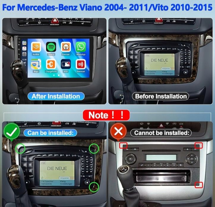 Radio GPS Mercedes Vito 10-15 Viano Carplay Android 2+64GB Kamera