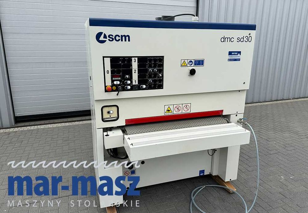 Szlifierka szerokotaśmowa SCM typ DMC30 RCS 110, 2 agregaty szlifujące + trzewik, 15kW
