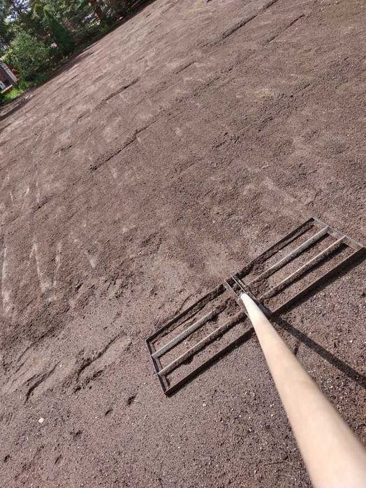 Niwelator Terenu Ogrodowy 90x30cm Stalowy Czarny Trzonek 150cm NOWY