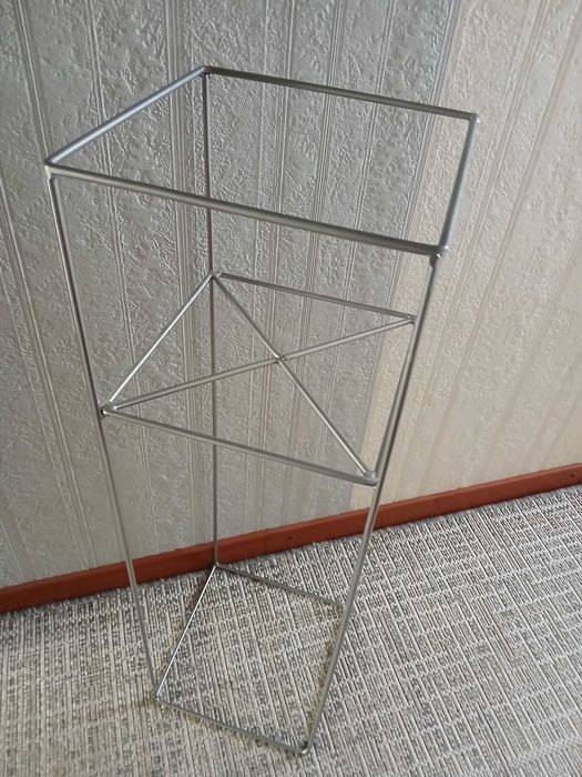 Kwietnik stojący metalowy loft filo, srebrny, 80 cm wysoki