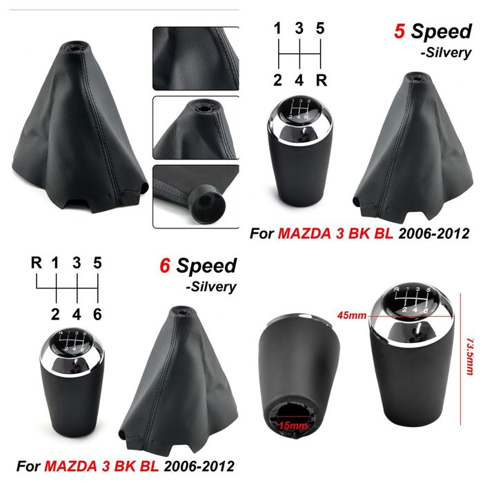 Manete alavanca punho moca fole caixa velocidades mazda 3, 5, 6