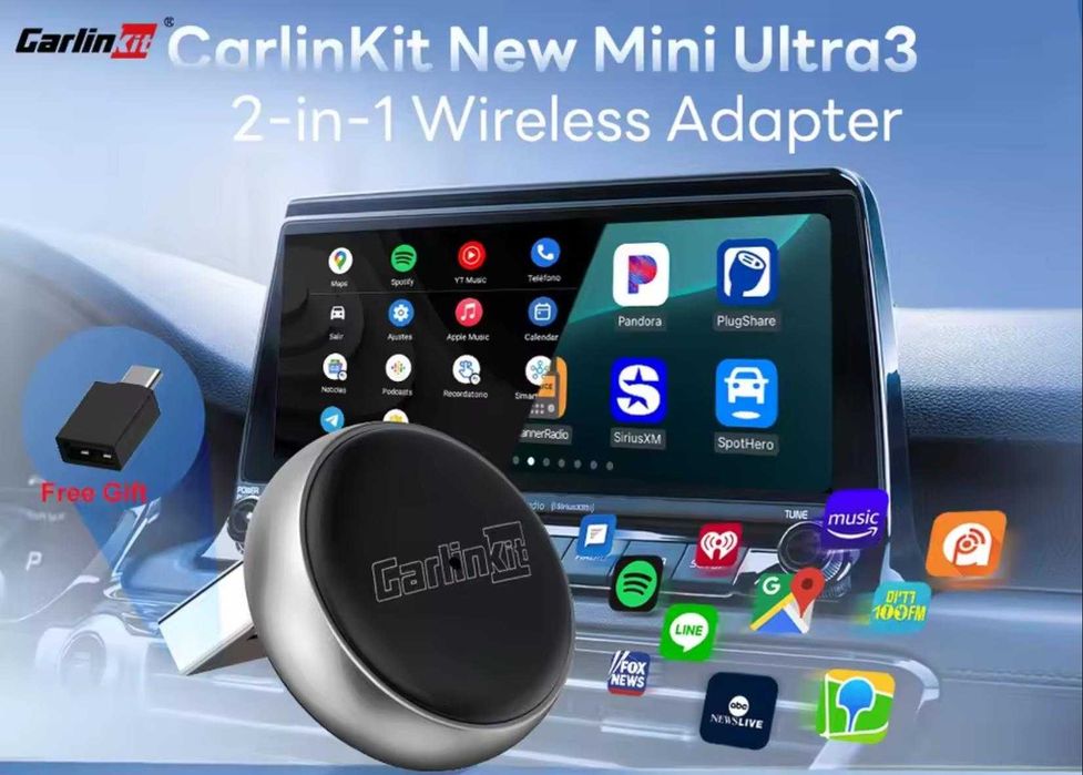 Carlinkit Mini Ultra 3 2AIR - Адаптер беспроводного CarPlay/Android