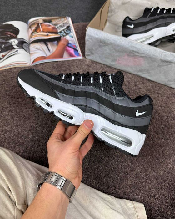 SALE! Nike Air Max 95 Black Grey 36 37 38 39 40 41 42 43 44 45 46 найк