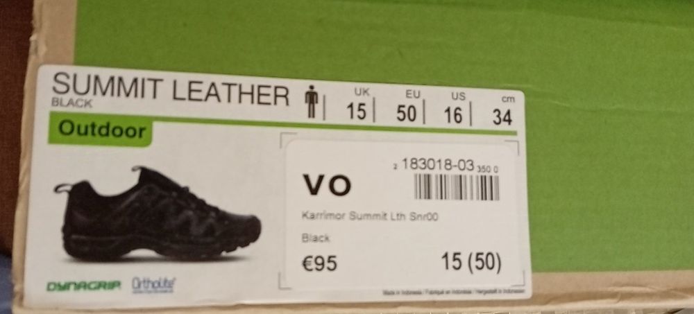 47 49 р. Чоловічі кросівки Karrimor Summit waterproof 31 33 см