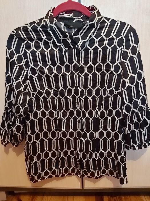 KappAhl koszula satynowa śliska czarna atłasowa r. 40 L