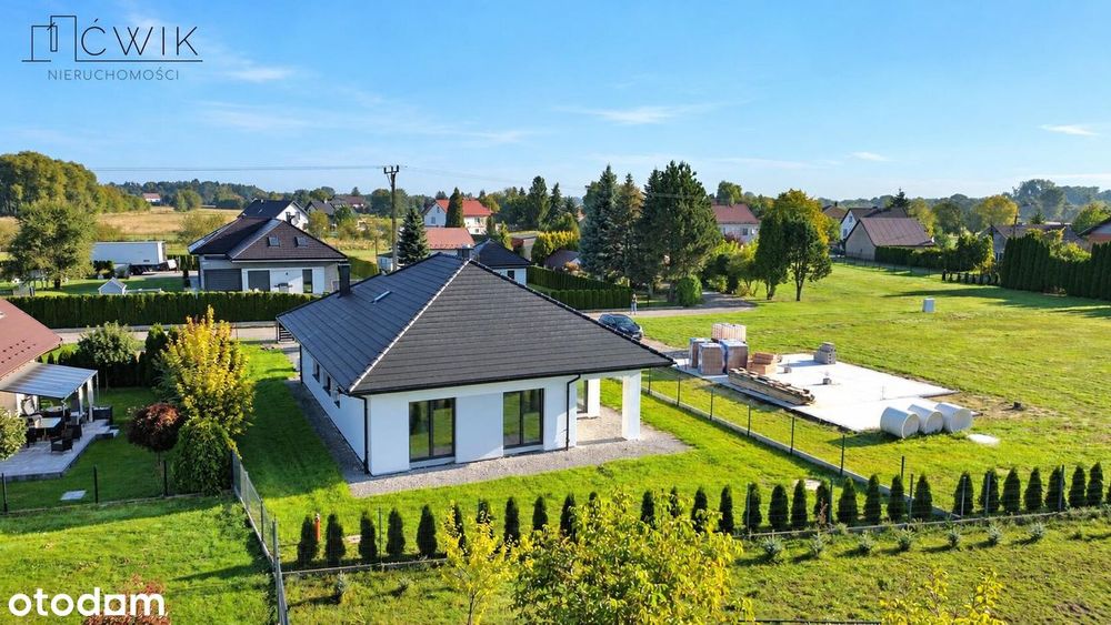 Nowoczesny dom parterowy 123,85 m² | 8,2 ar | 2,5 km od Bochni