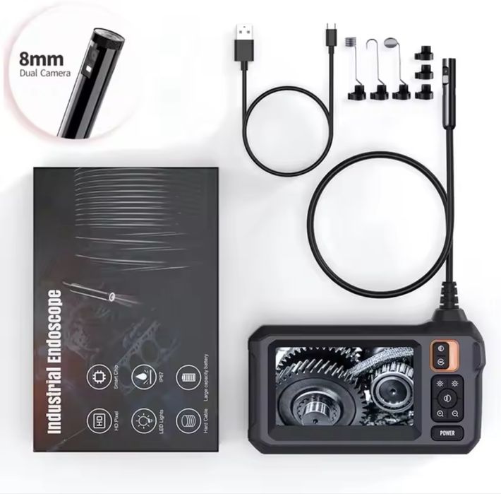 Эндоскоп на 1 и 2 камеры 1-5м 8мм водонепроницаемая на телефон 5,5-7мм