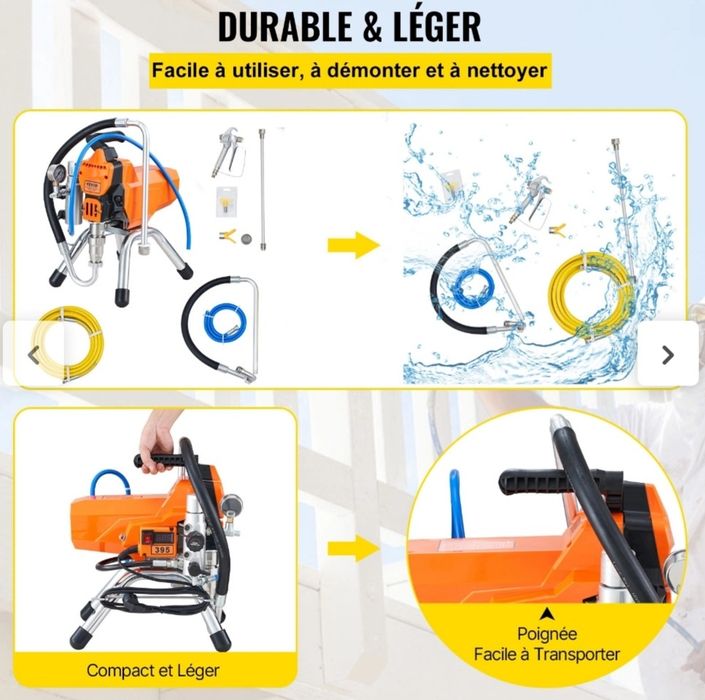 Pulverizador sem ar VEVOR com mangueira de alta pressão