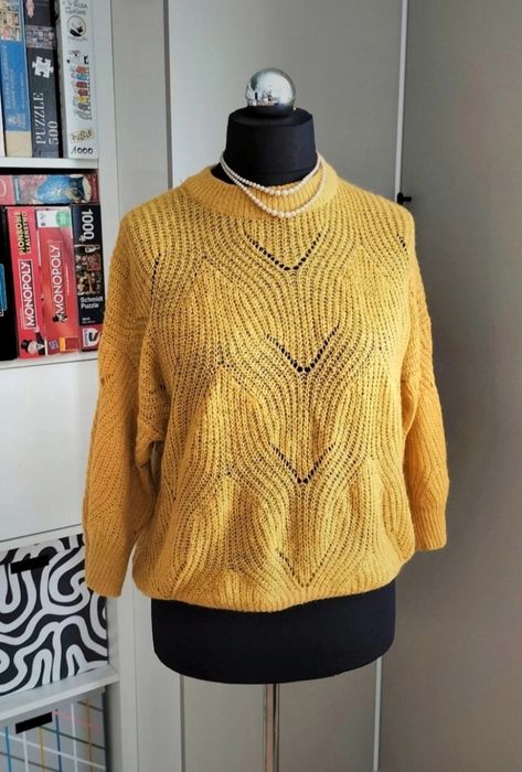 Miękki ciepły uroczy swetr sweter Ellos wełna moher plus size 46 48