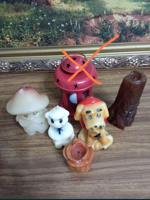 Свечи декоративные. Подсвечник. Банки медицинские.