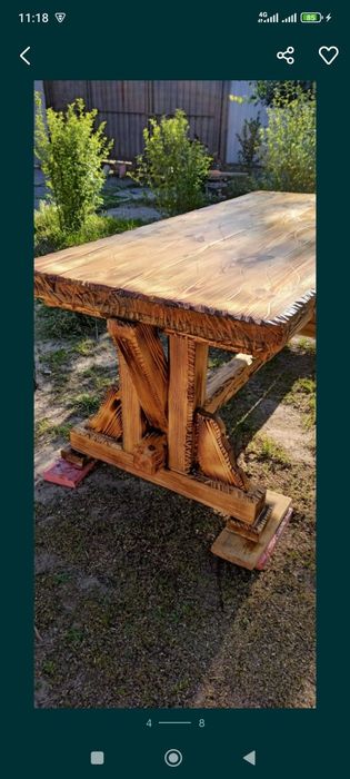 Качеля деревянная стол лавочка