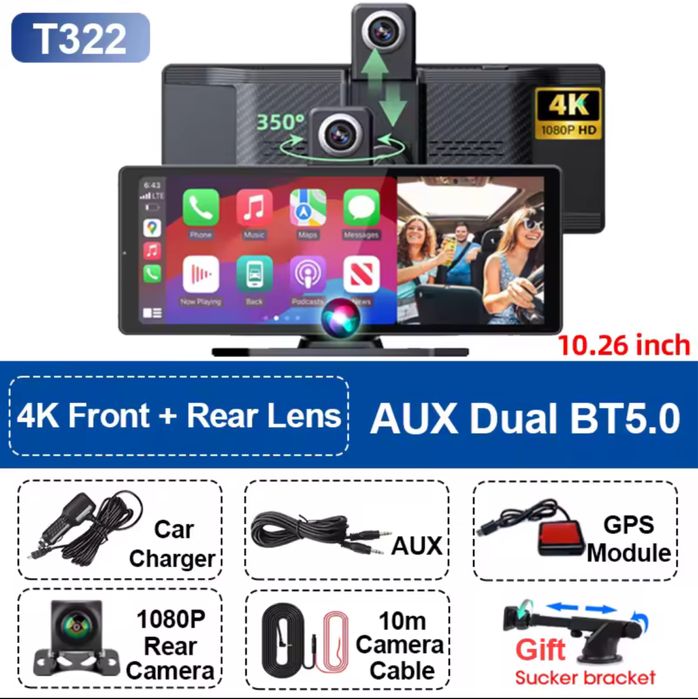 Samochodowy ekran multimedialny 10,26” z AndroidAuto/CarPlay