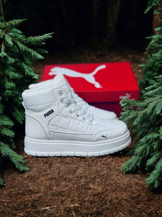 Жіночі зимові кросівки Puma/натуральная кожа/белые зимние ботинки пума