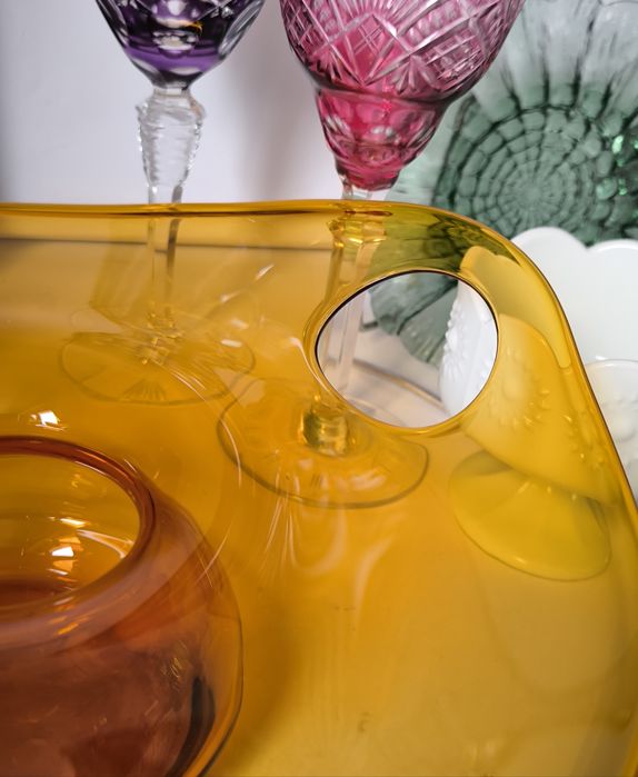 Patera Huta Laura piękne stare kolorowe szkło