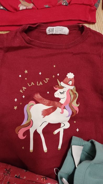 Zestaw świątecznych ubrań dla dziewczynki 98/104 paczka H&M i inne