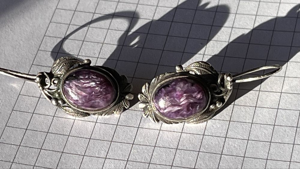 Серьги ,875 ,ссср,чароит
