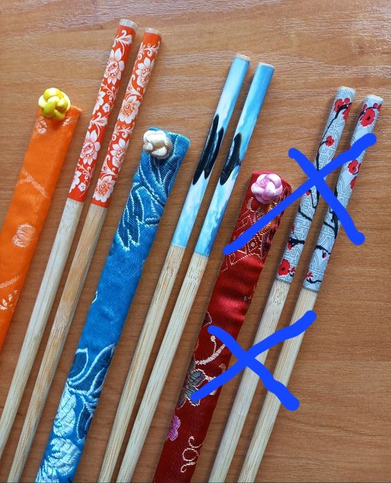 bambusowe PAŁECZKI sushi i nie tylko, etui jedwab sztuczny
