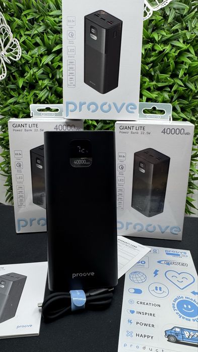 Качественный павербанк 40000 mAh 22.5W Proove с гарантией 12 месяцев