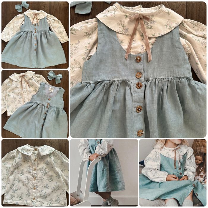 Сукня з льону, сарафан, блуза для дівчинки 104-110