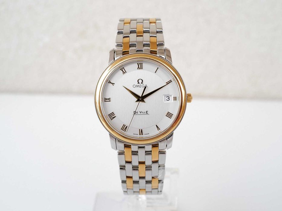 Omega De Ville Prestige 18K Yellow Gold Steel Quartz 34