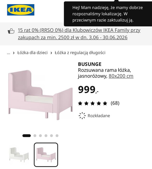 Łóżko Ikea BUSUNGE