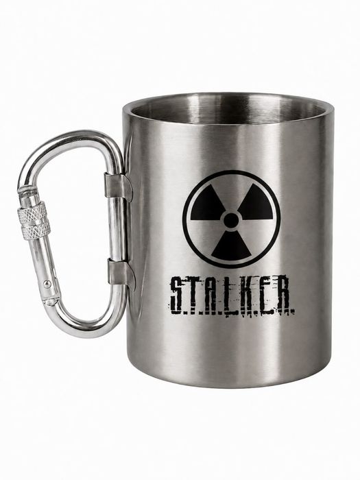 Чашка Stalker 2 металлическая с карабином 300 мл кружка Сталкер