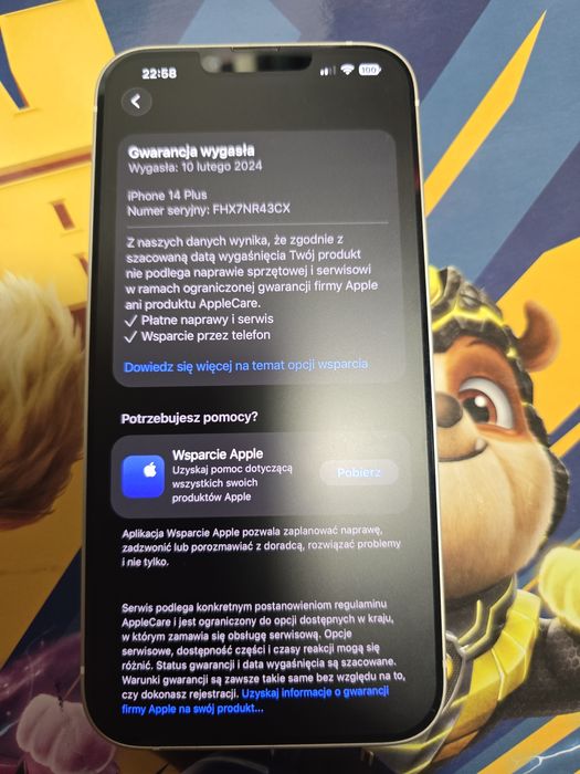 iPhone 14 Plus, 256 GB, kondycja 100%, używany miesiąc, jak nowy