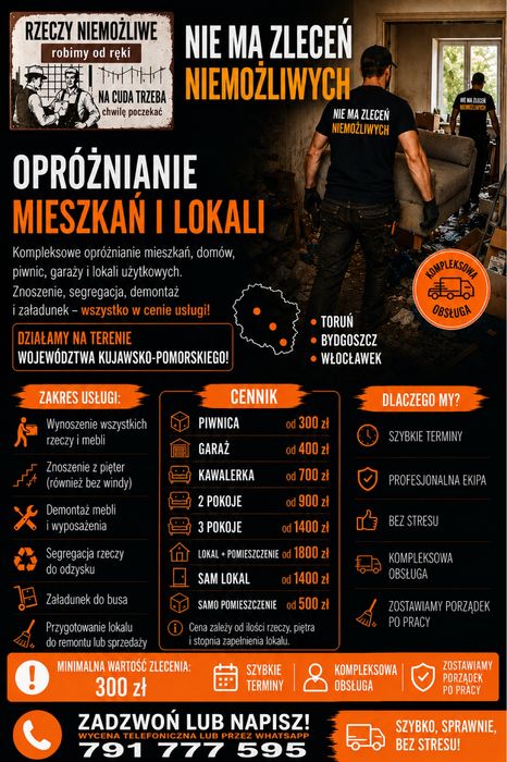Wywóz opróżnianie mieszkań piwnicy garaży strychu staroci mebli gratów śmieci. Transport i utylizacja gabarytów. Darmowa wydena. Zlecenia niemozliwe!