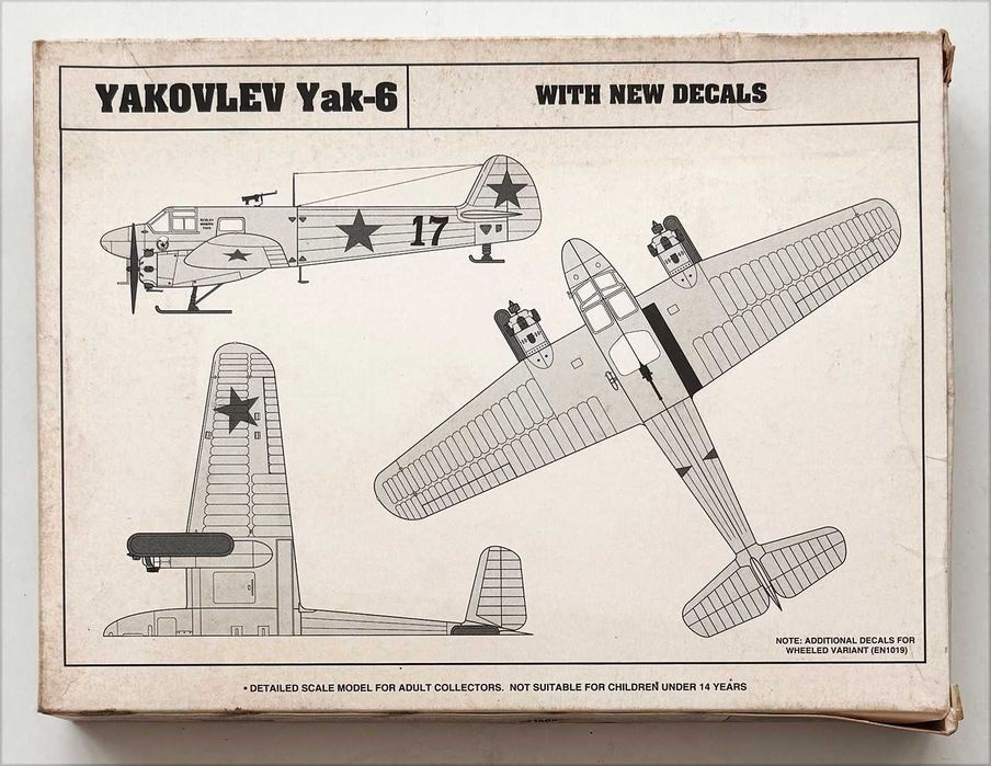 Encore models_Yakovlev Yak-6. ESc.1:72.  Completo e como novo.
