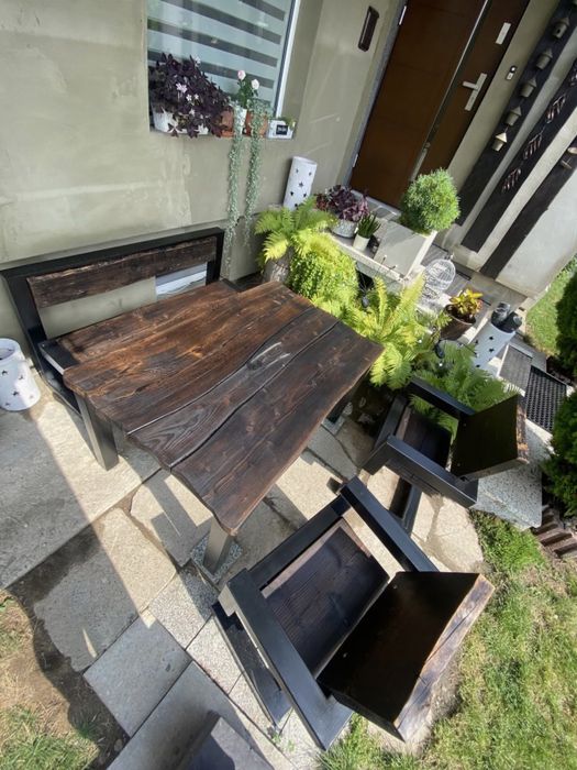 Stół lawka ogrodowa + krzesla styl LOFT