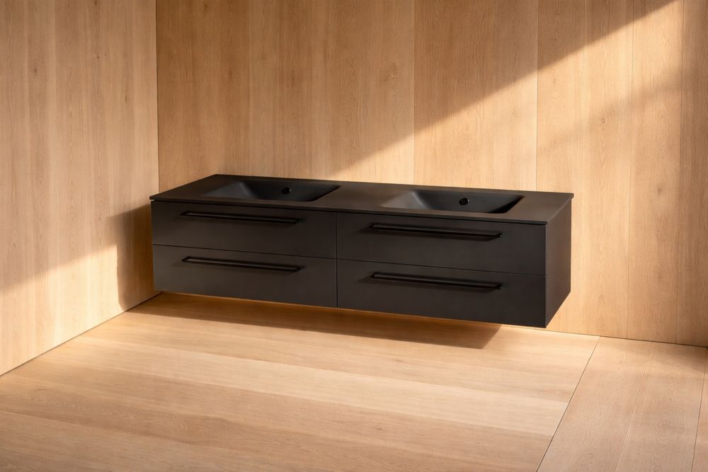 Szafka lazienkowa SaniJura 160 cm podwojna umywalka premium