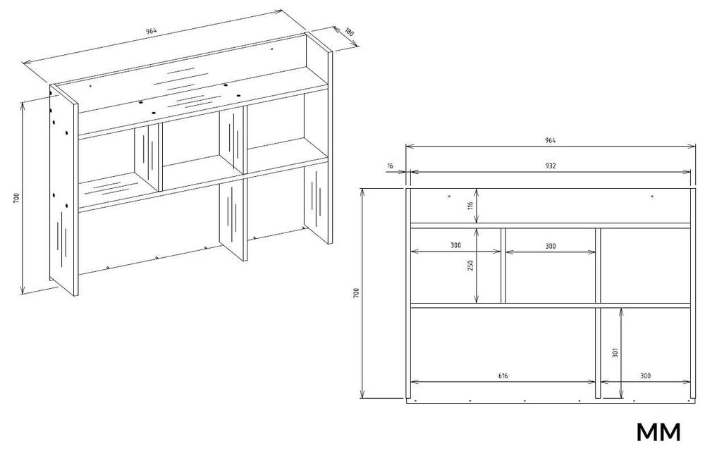 Biurko PORTO Lewe/Prawe Z Nadstawką Szuflada Półki Do Biura BIAŁE