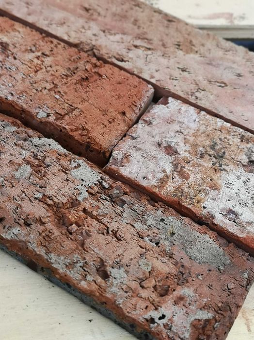 Płytki ze starej cegły, Retro lico, cegła cięta, Bytomskie Cegiełki