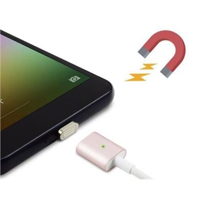 Kabel USB microUSB magnetyczny biały