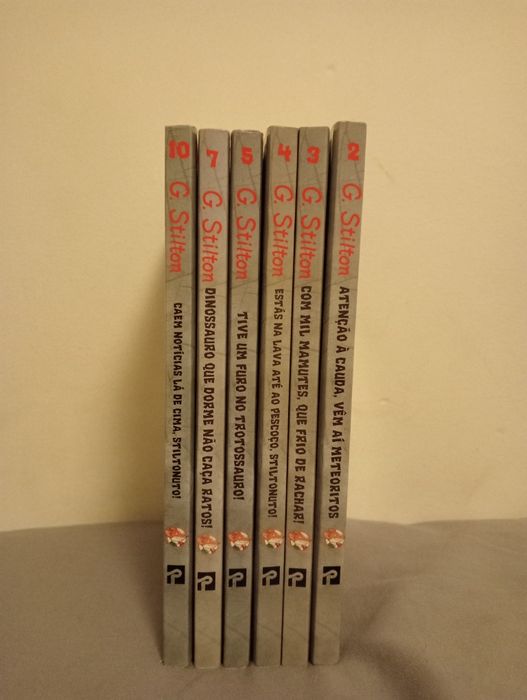 livros 2,3,4,5,7 e 10 da coleção Geronimo Stilton
