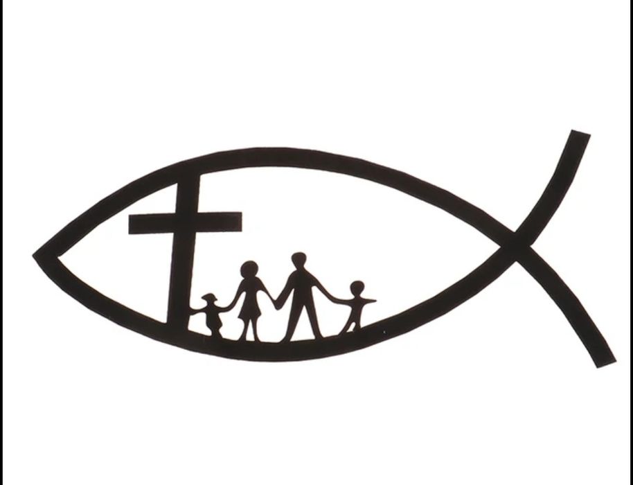 RYBA - JEZUS - RODZINA - 14cm x 7cm - naklejka na auto ścianę 

Wymiar