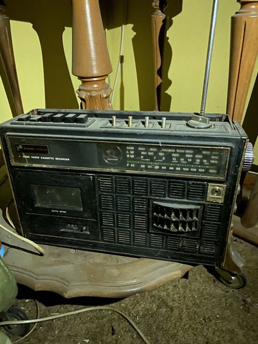 radio, pote, moldura, tabuleiro