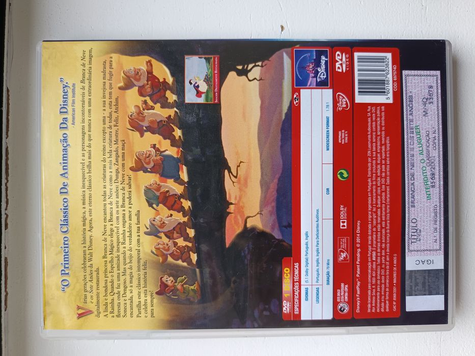 DVD Disney branca de neve e os sete anões
