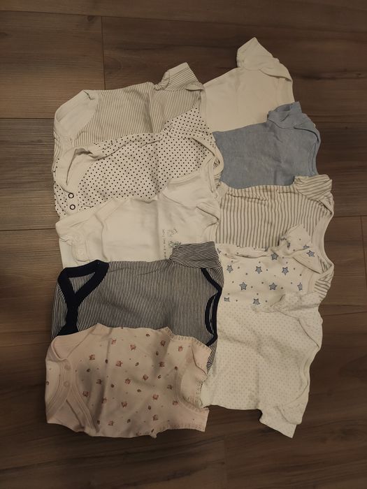 Body niemowlęce r 50, krótki rękaw, zestaw 10 szt.