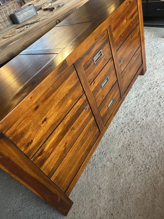 Komoda drewniana akacja nowoczesna 160cm kolonialna