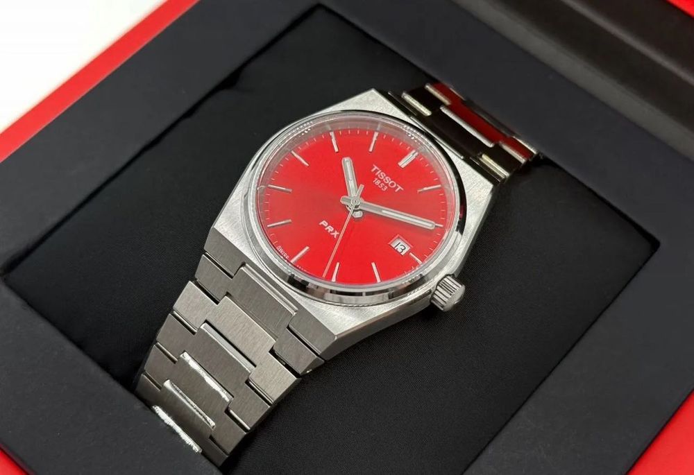 Наручные премиум Часы Tissot PRX красные